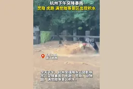杭州下午突降暴雨，灵隐、虎跑、满觉陇等景区出现积水 系短时雨量较大造成#杭州暴雨