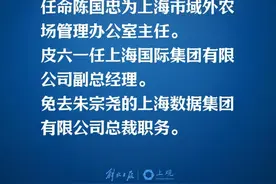 上海市政府发布最新人事任免信息，涉及上海市域外农场管理办公室、#上海数据集团有限公司 、#上海国际集团有限公司 等单位。#权威发布视频封面