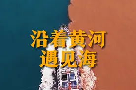 11月16日（发布），山东东营，沿着黄河遇见海，黄河、渤海交汇处“泾渭分明”。