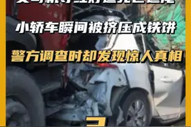女司机等红灯遭死亡追尾，小轿车瞬间被挤压成铁饼，警方调查时却发现惊人真相#交通安全 #社会百态视频封面