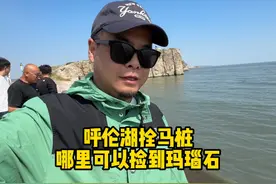 在呼伦湖拴马桩，幸运的话还可以捡到玛瑙石 #呼伦贝尔旅游攻略视频封面