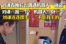 刘谦春晚后台见到机器人要握手，不料机器人突然摔倒在地，刘谦连连摆手:不是我干的，工作人员打圆场:魔术，是魔术。视频封面