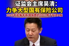 证监会主席吴清：力争大型国有保险公司2025年起每年新增保费的30%%用于投资A股视频封面