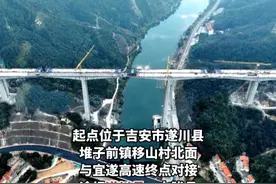 起点位于遂川的上犹江特大桥右幅顺利合龙，标志着该项目取得了重要阶段性成果。#遂大高速视频封面
