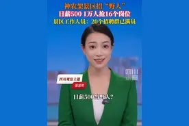日薪500当“野人”？6月9日，神农架景区招聘负责人表示，一万多人报名野人NPC岗位，最终仅录取16人，将在今年7月至8月，身着野人服饰在景区巡游、舞蹈、与游客互动等。视频封面