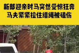 5月22日，河南周口，新郎骑马迎亲时马突然受惊狂奔，马夫紧紧拉住缰绳被磕伤#河南dou知道 视频封面