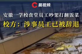 安徽一学校食堂员工吵架打翻饭菜，校方：涉事员工已被辞退视频封面