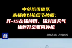 中外航母编队高强度对抗细节披露：歼-15在强降雨、强对流天气挂弹升空驱离外机