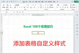 《Excel 100个常用技巧》添加表格自定义样式 《Excel