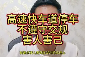 高速快车道停车！不遵守交规害人害己 #问界m7 #高速停车 #上热门视频封面