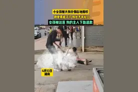 小女孩被大狗扑倒在地撕咬，看着让人心疼，遛这种狗为什么不戴嘴套呢？#烈性犬 #狗咬人视频封面