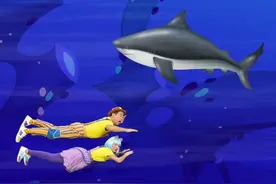 《逃离鲨鱼?》 海里有鲨鱼，逃离鲨鱼的大冒险#儿童益智早教动画视频封面