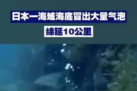 【日本一海域海底冒出大量气泡 绵延10公里】近日，日本石川县出现罕见“海底冒泡”现象，绵延约10公里。研究人员在水下并未发现断层和开裂的痕迹，目前具体原因尚不明确。视频封面