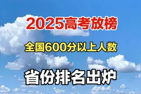 2025高考放榜，全国600分以上人数省份排名出炉