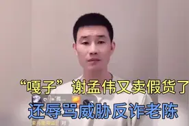 “嘎子”谢孟伟疑辱骂威胁反诈老陈，否认卖假货，媒体倒油没这款