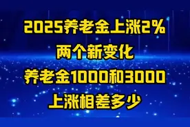 2025养老金上涨2%，两个新变化，养老金1000和3000上涨相差多少