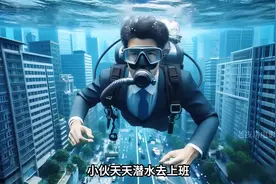 城市被水淹没，员工们竟然潜水上班！离谱短片