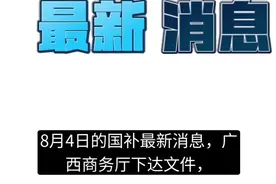 8月4日国补最新消息，广西国补5号恢复，但是只支持线下！