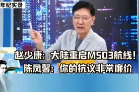 赵少康:大陆重启M503航线！陈凤馨:你的抗议非常廉价！