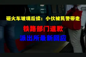 砸火车玻璃后续：小伙被民警带走，铁路部门道歉，派出所最新回应