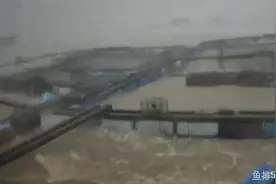 直击"桦加沙"登陆地广东阳江：鱼排随巨浪剧烈起伏，铁皮杂物乱飞