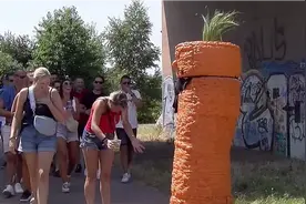 街头整蛊，愤怒的胡萝卜整蛊路人小姐姐