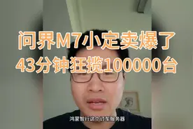 问界M7小定卖爆了，43分钟狂揽100000台