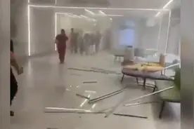 实拍！伊朗袭击以色列收治士兵医院：门窗破碎 天花板散落满地视频封面