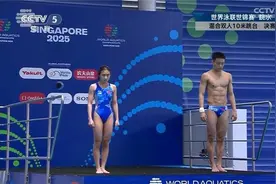 2025世界泳联世锦赛跳水混合双人10米跳台，朱勇鑫与谢佩铃夺冠！