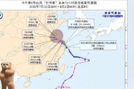 台风‘竹节草’路径预测图，7月30日-8月2日影响区域。