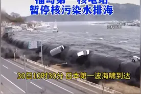 7月30日10时30分 日本第一波海啸震撼来袭，核电站暂停排放污水