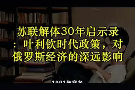 苏联解体30年启示录：叶利钦时代政策，对俄罗斯经济的深远影响视频封面