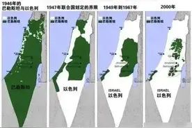 巴以冲突根源?看看巴勒斯坦/以色列77年土地面积变化对比图片