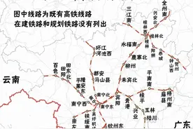 广西高铁线路图，12条高铁线路，44个高铁站图片