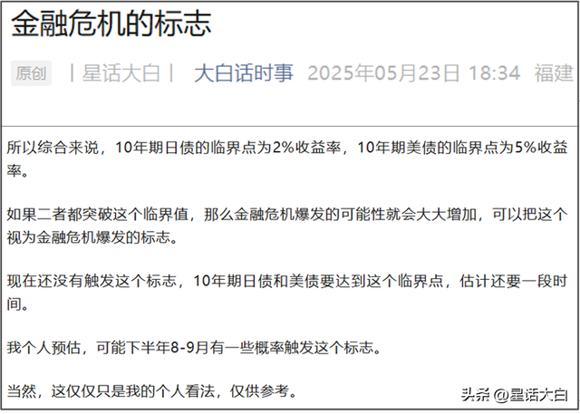 博主：美债越往后越危险