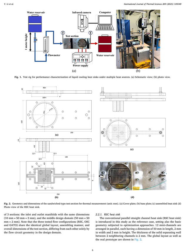 法国南特大学 | 多热源非均匀受热面液体冷却优化散热器设计的数值和实验研究