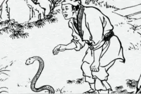 古时，一老汉家盖猪圈，挖出来一条大蛇，他放走了大蛇...图片