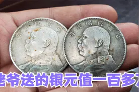 姥爷送两枚袁大头银元，说一枚价值一百多万，鉴宝后气冲冲的走了视频封面