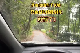 开自动挡车下长坡时，只会挂D档踩刹车就错了，这才是正确做法视频封面