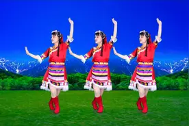 藏族广场舞《最美的歌唱给妈妈》我把党来比母亲，红歌永流传视频封面