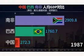 中国巴西南非人均GDP对比,同为金砖国家，人均谁最高？视频封面