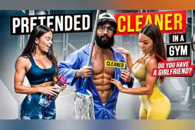 【恶作剧】力量举大神健身房扮猪吃老虎，展现力量引美女震惊 ！视频封面