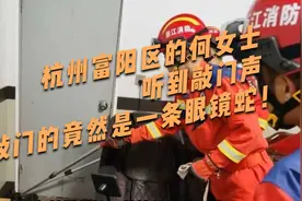 杭州富阳区的何女士听到敲门声，敲门的竟然是一条眼镜蛇！视频封面