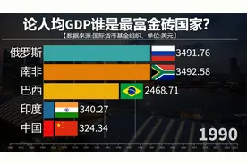 论人均谁是最富金砖国家？看中俄印巴南非五国人均GDP对比视频封面
