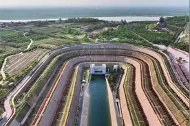 航拍郑州  南水北调中线穿越黄河隧道南岸工程全貌视频封面