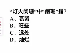 灯火阑珊中的阑珊指的是什么？这道题，错误率很高
