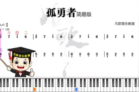 钢琴双手简谱《孤勇者》简易版，适合新手练习视频封面