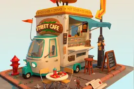 游戏里的移动汉堡餐车，原来是建模师设计出来的，看起来好有食欲