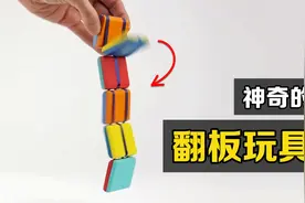 有趣的童年玩具“魔术翻板”！木块从顶端不停滚落，你知道原理吗视频封面
