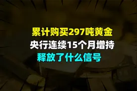 累计购买297吨黄金，央行连续15个月增持，释放了什么信号？视频封面